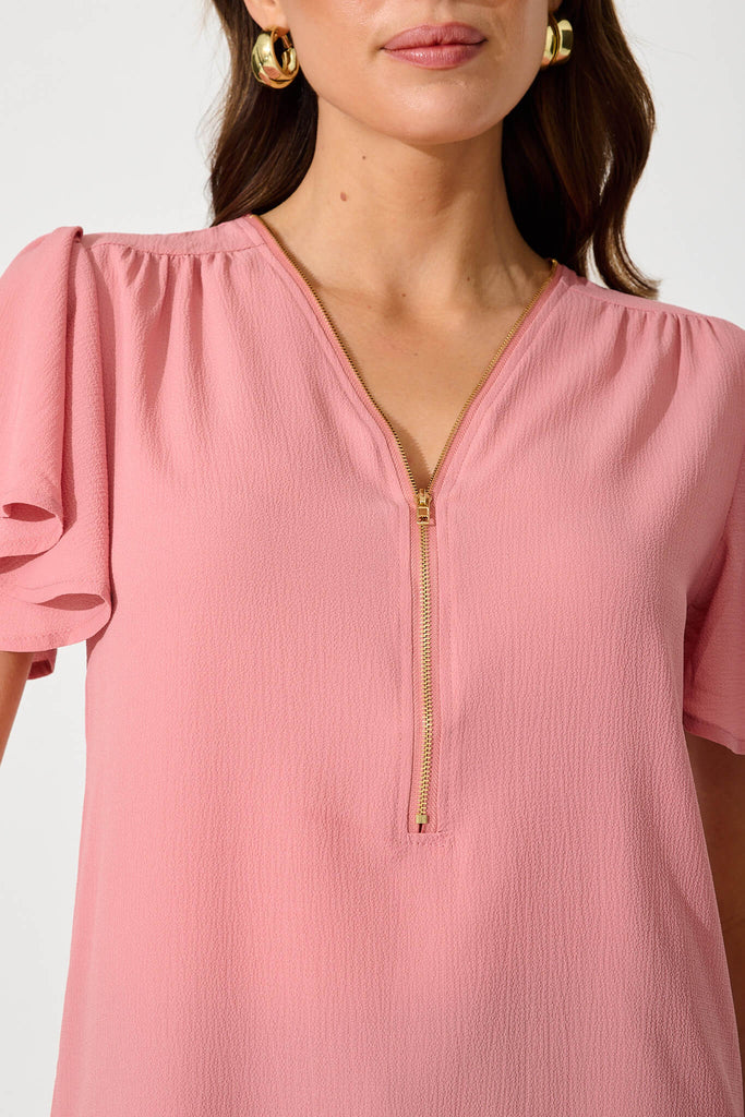 Viviana Zip Top In Blush - detail