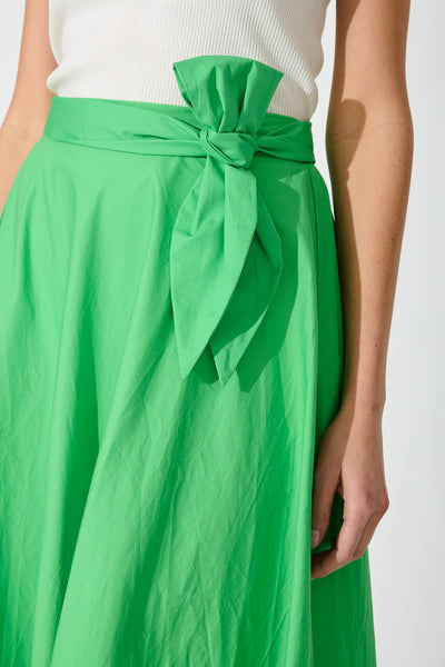 Ivy Midi Skirt In Green Cotton St Frock