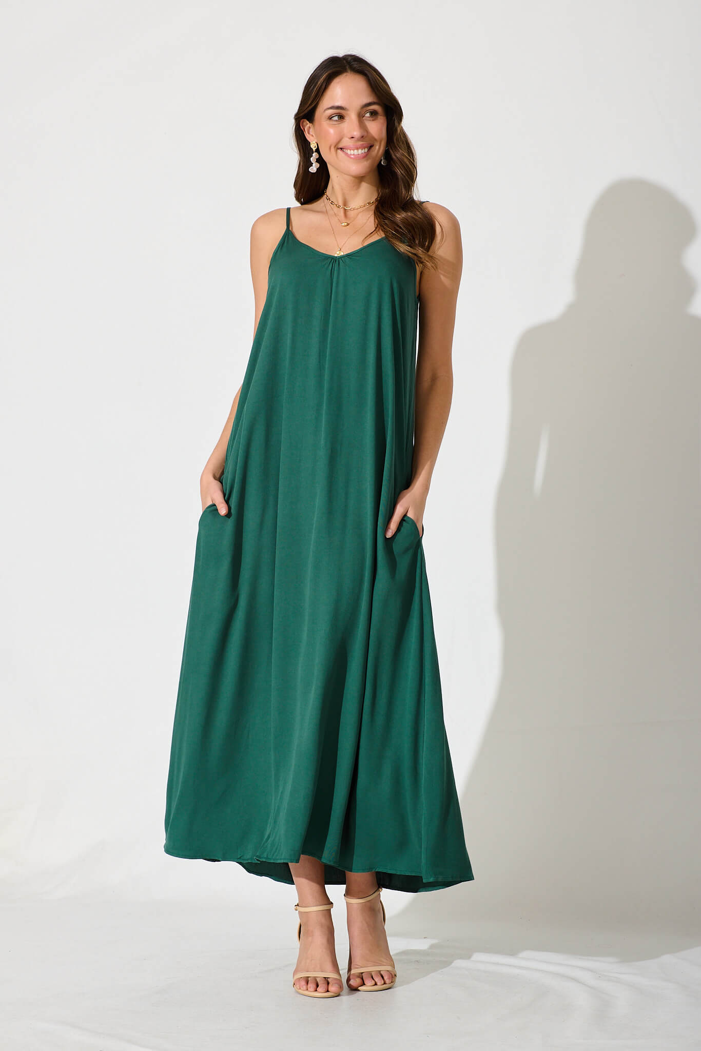 No Scrubs Maxi Dress In Green - full length