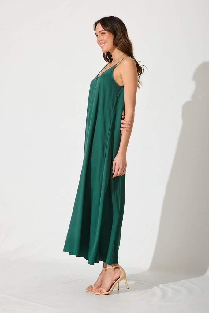 No Scrubs Maxi Dress In Green - side