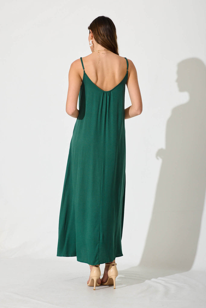 No Scrubs Maxi Dress In Green - back