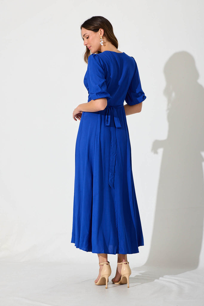 Ronda Maxi Dress In Cobalt Blue - back