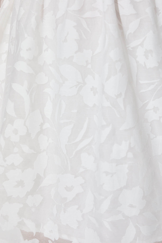 Avalina Dress In White Floral Burnout - fabric