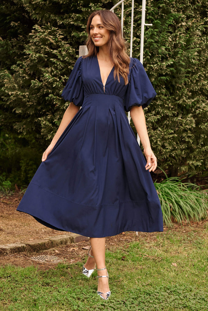 Daydreamer Midi Dress In Navy