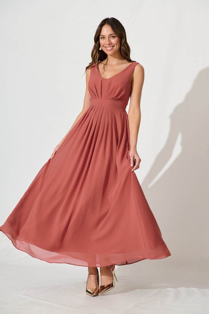 Wonderful Maxi Dress In Dusty Rose