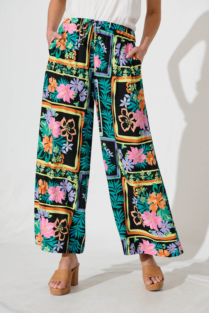 Romeo Pant In Black Multi Print