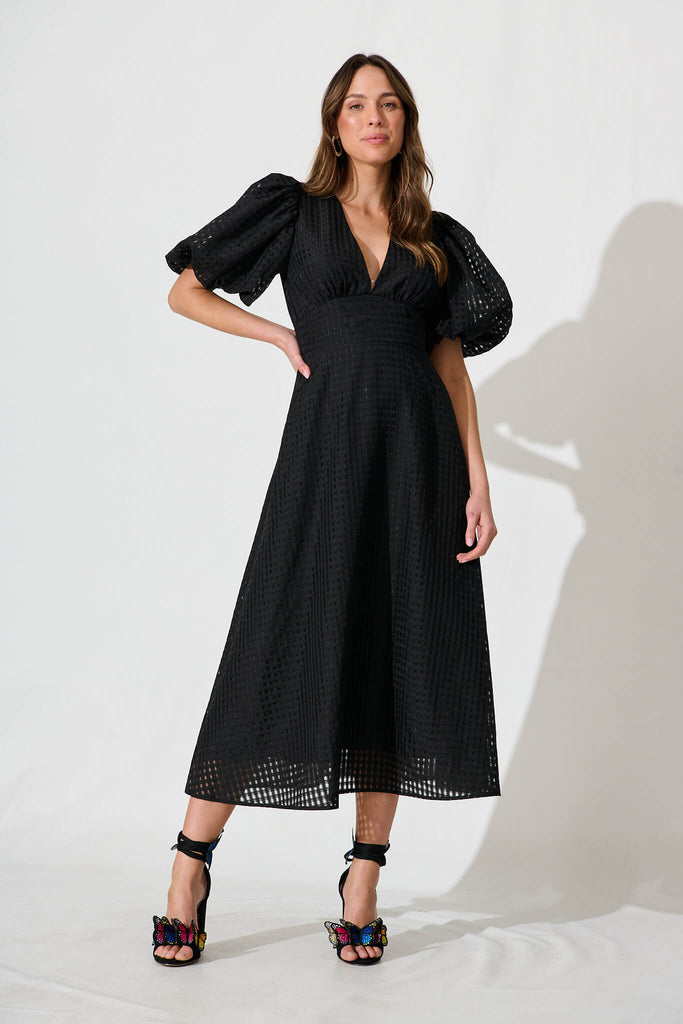 Duchess Maxi Dress In Black Organza