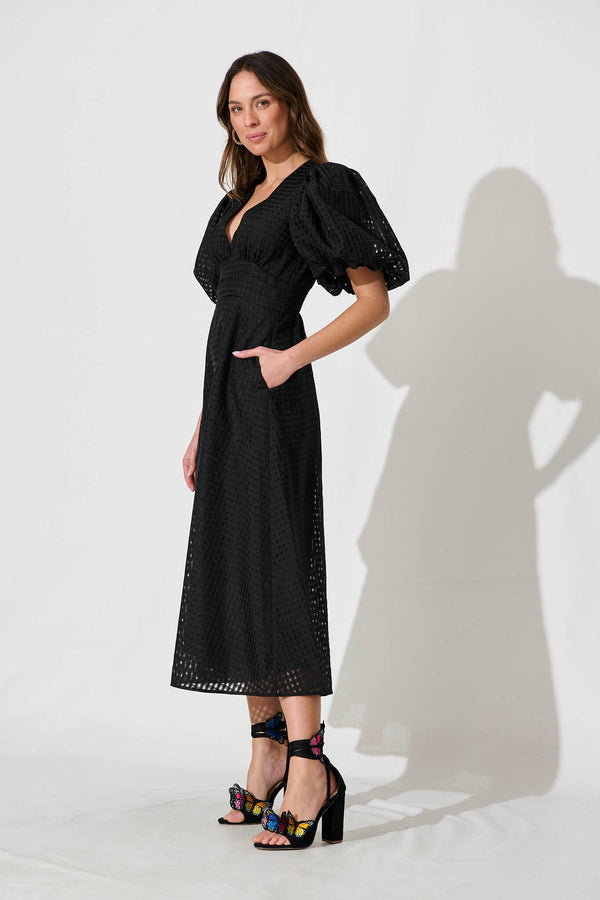 Duchess Maxi Dress In Black Organza – St Frock