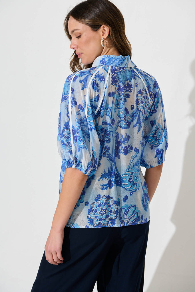 Sedgewick Shirt In Blue Paisley - back