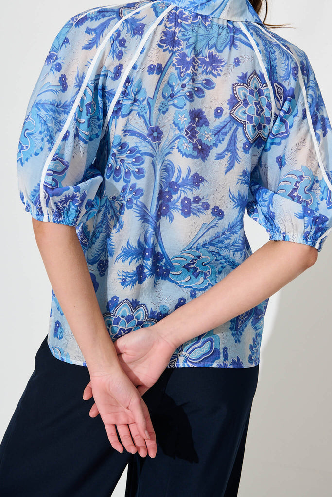 Sedgewick Shirt In Blue Paisley - detail