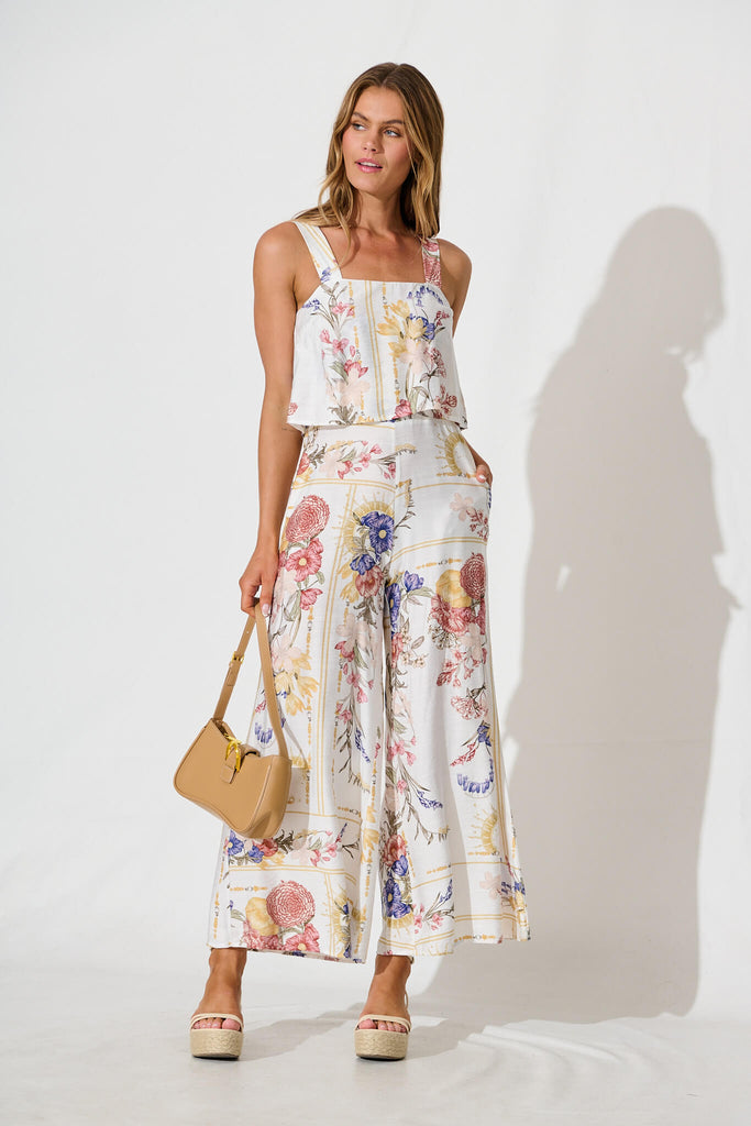 Sandcastle Jumpsuit In Vintage Floral Print