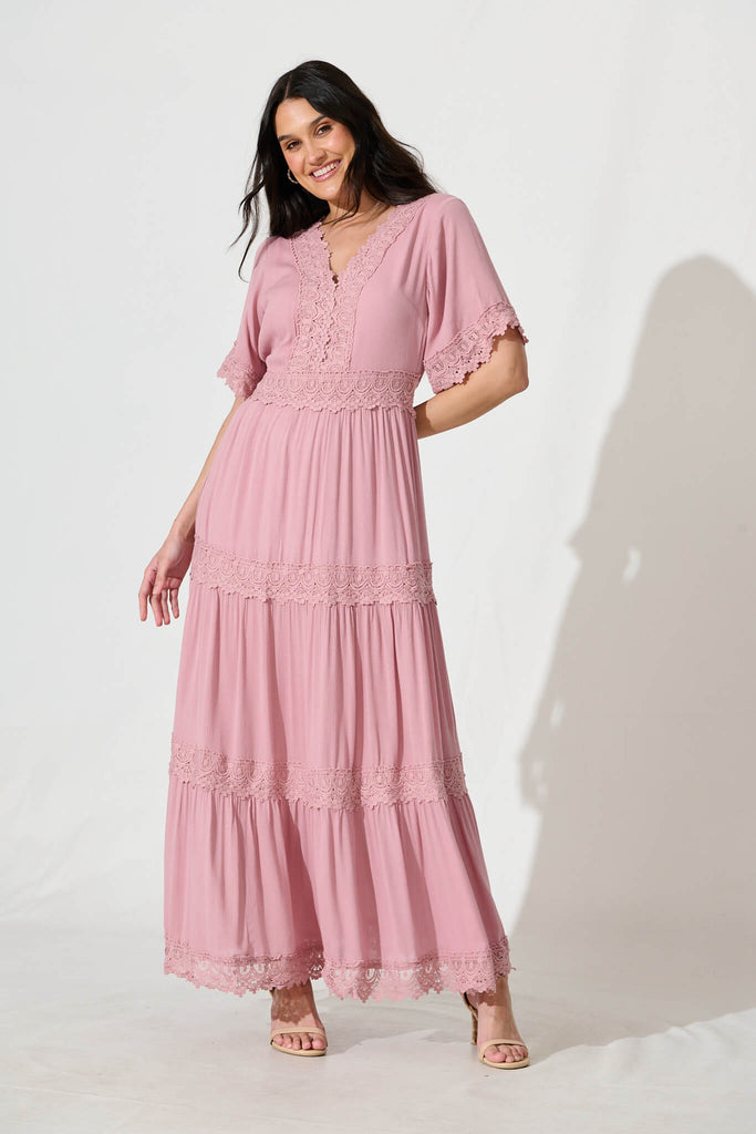 Mona Maxi Dress In Rose Pink