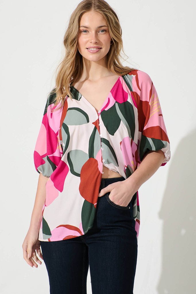 Lorma Top in Multi Floral Print