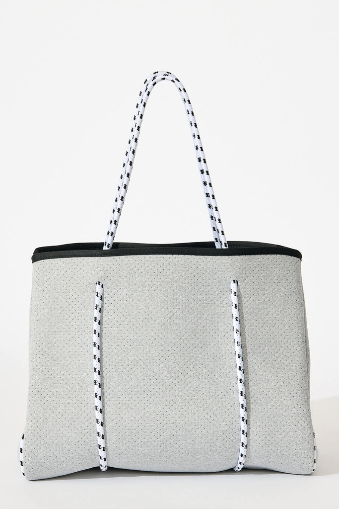 Rania Neoprene Tote Bag In Light Grey