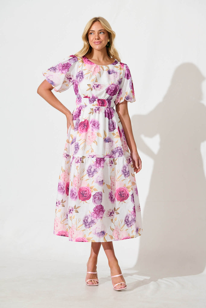 Stargazer Midi Dress in Lilac Floral