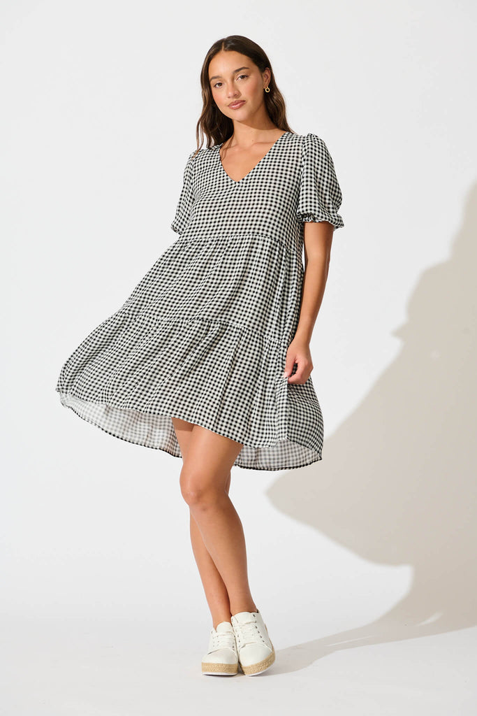 Neveen Smock Dress in Black Gingham