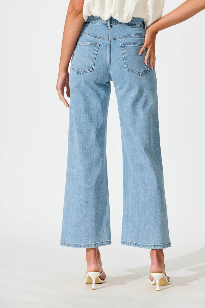 Jency Mid Rise Wide Leg Jean In Light Blue Denim - back