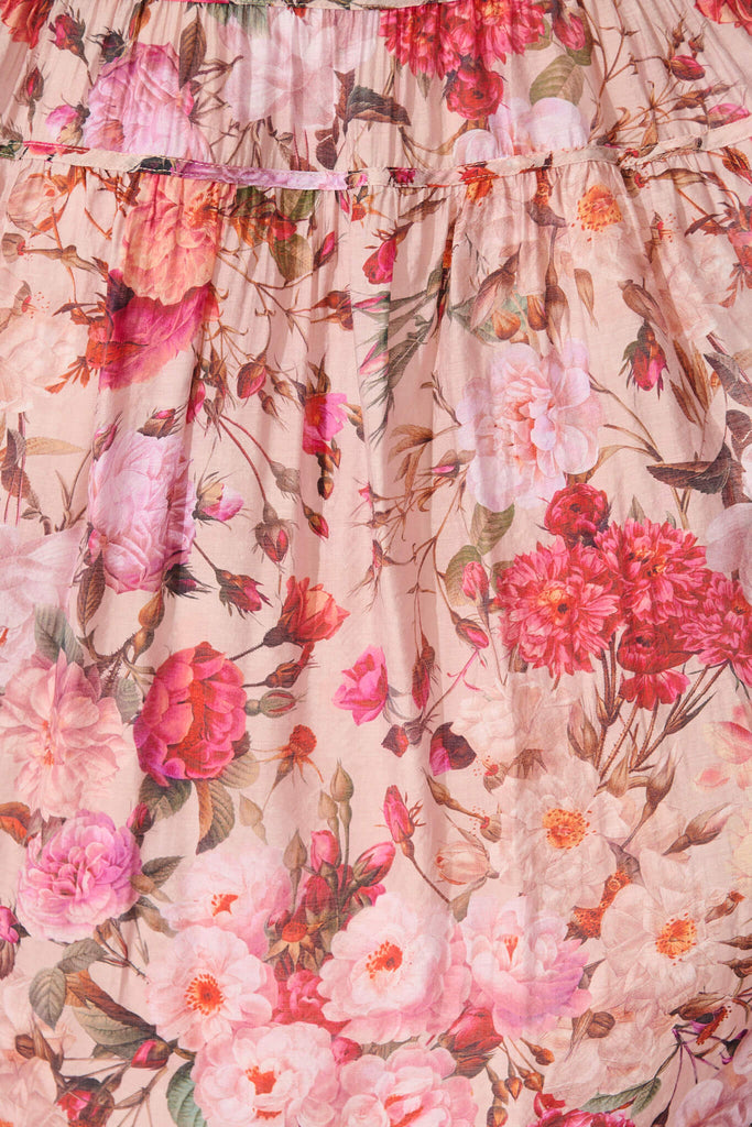 Amalie Dress In Vintage Blush Floral Print - fabric