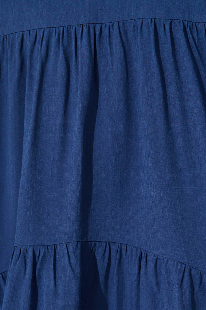 Abelia Smock Sundress in Navy - fabric