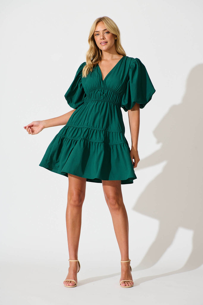 Amarini Dress In Emerald - full length