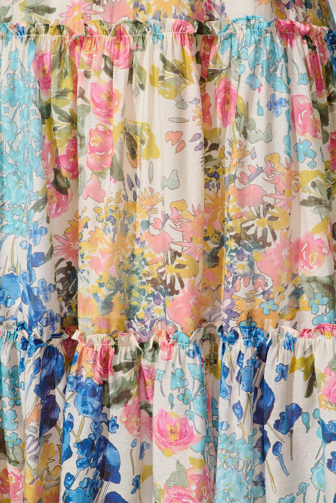 Franc Midi Dress In Vintage Floral Print - fabric