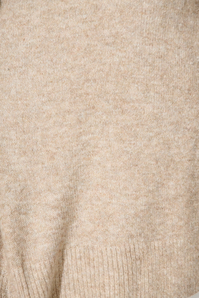 Jayce Knit Cardigan in Beige Wool Blend fabric