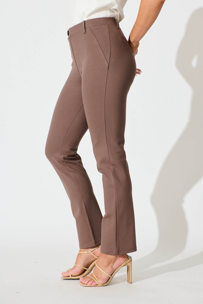 Workflow Stretch Yoga Pants in Mocha side