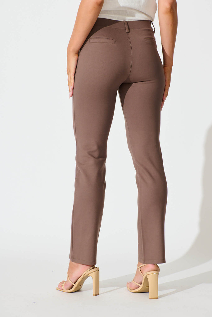 Workflow Stretch Yoga Pants in Mocha back