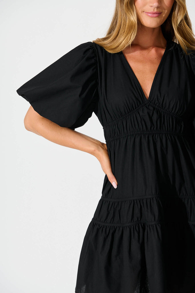 Amarusso Dress in Black Cotton detail