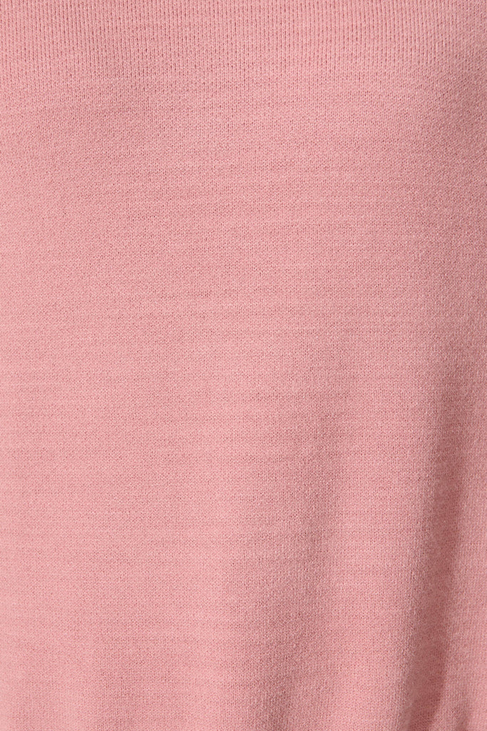 Kennedi Sequin Sleeve Detail Knit in Dusty Rose Wool Blend fabric