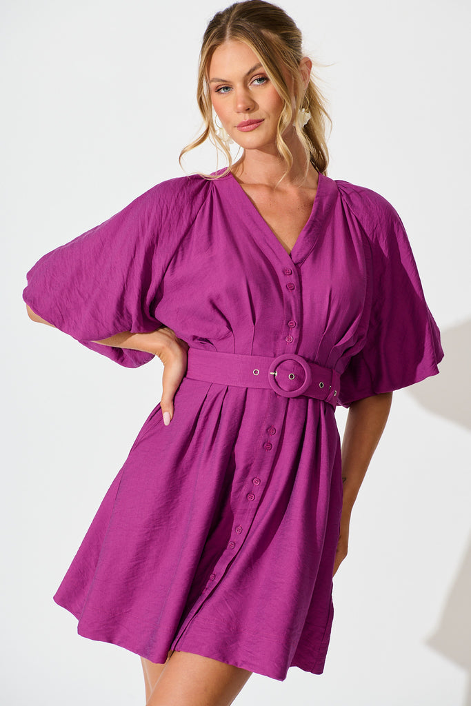 Teagan Dress in Plum front