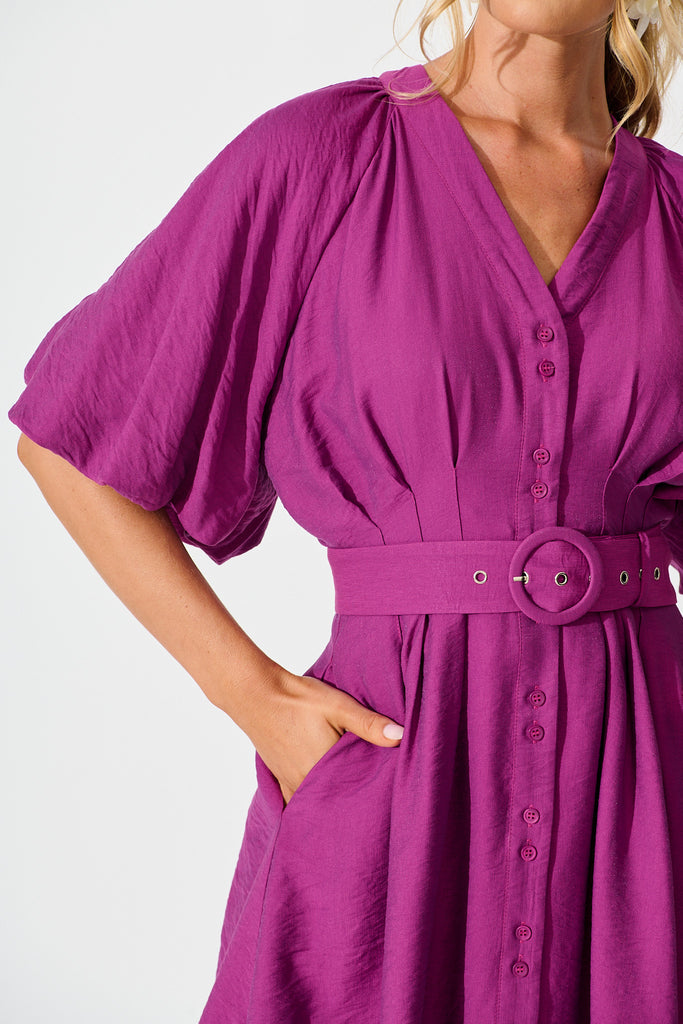 Teagan Dress in Plum detail