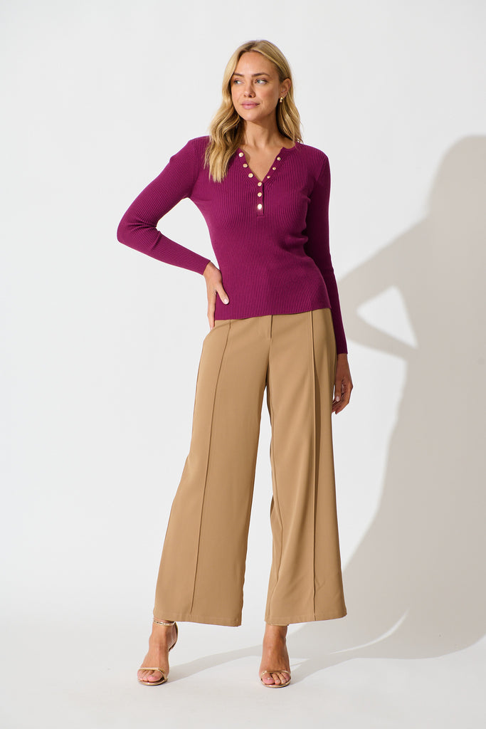 Dover Heights Knit In Wine full length