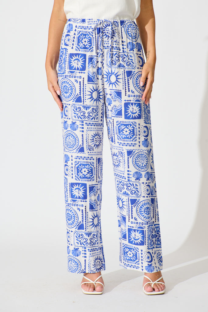 Chelsea Pant in Blue Print