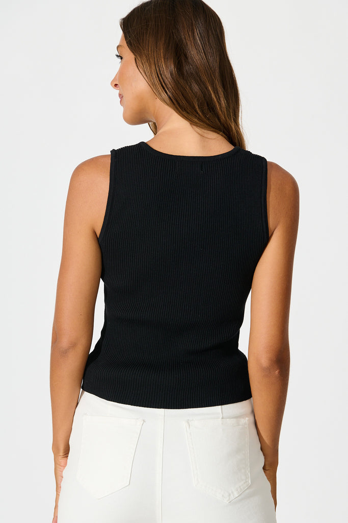 Radiant Tank Top in Black Cotton Blend back