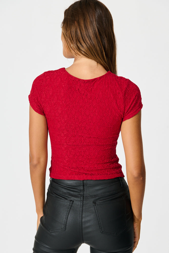 Devoted Top in Red Lace back