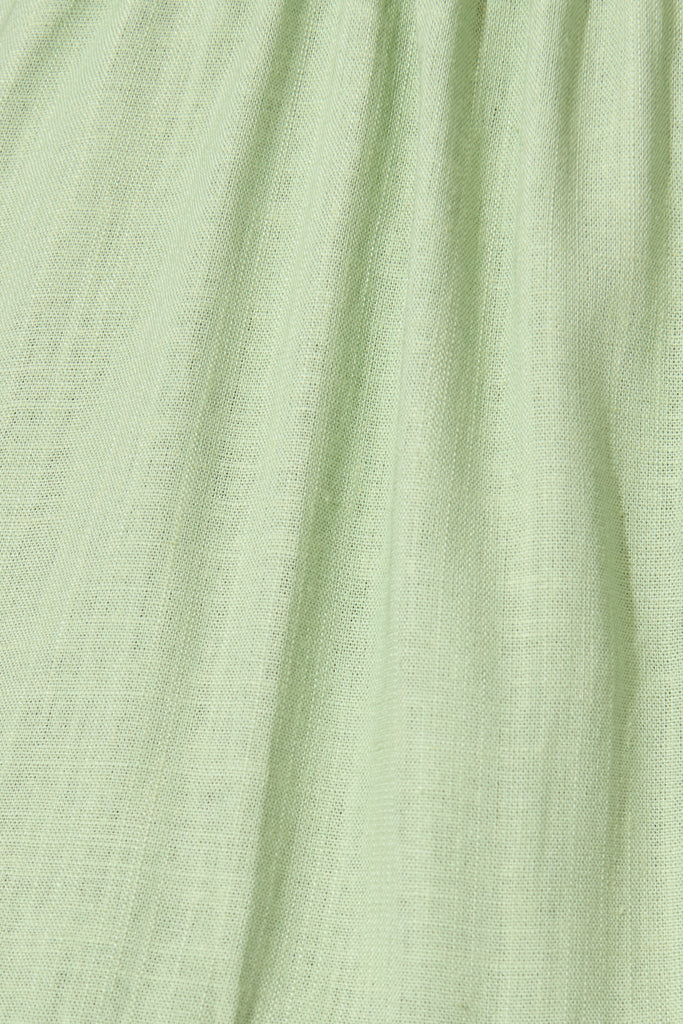 Emelyn Smock Dress in Sage Cotton Linen fabric