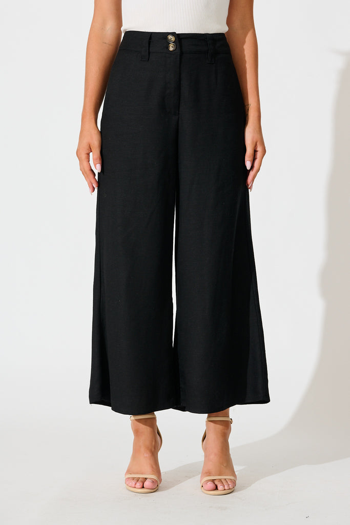 Legacy Pant in Black Linen Blend