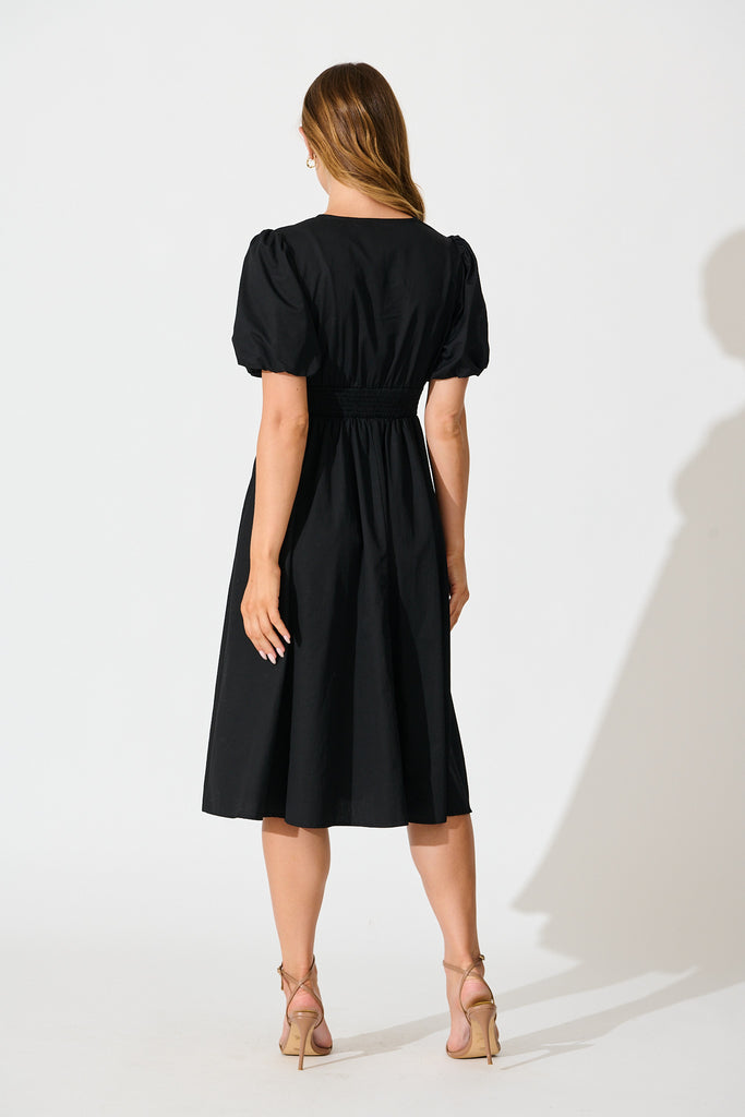 Mina Midi Dress in Black back