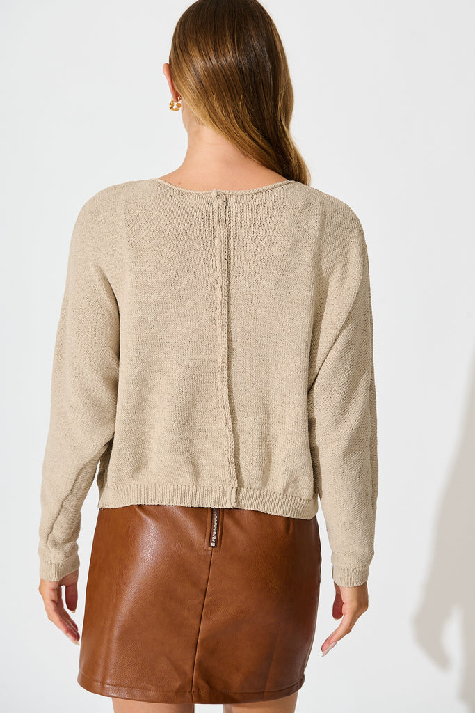 Vancouver Knit in Beige Cotton Blend back