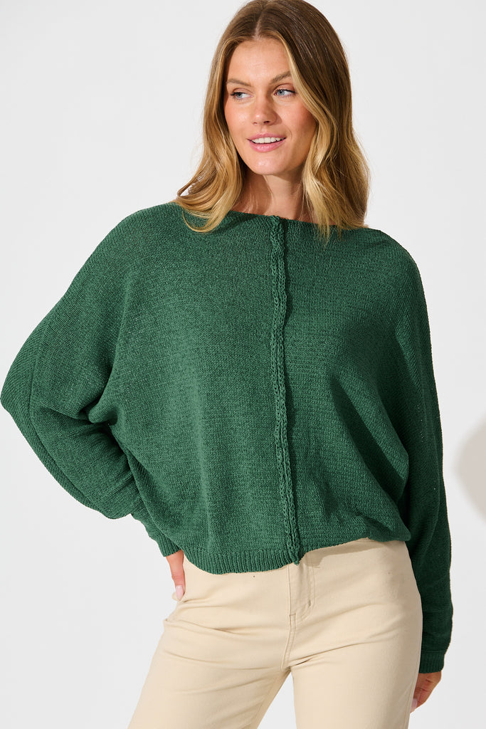 Vancouver Knit in Green Cotton Blend front