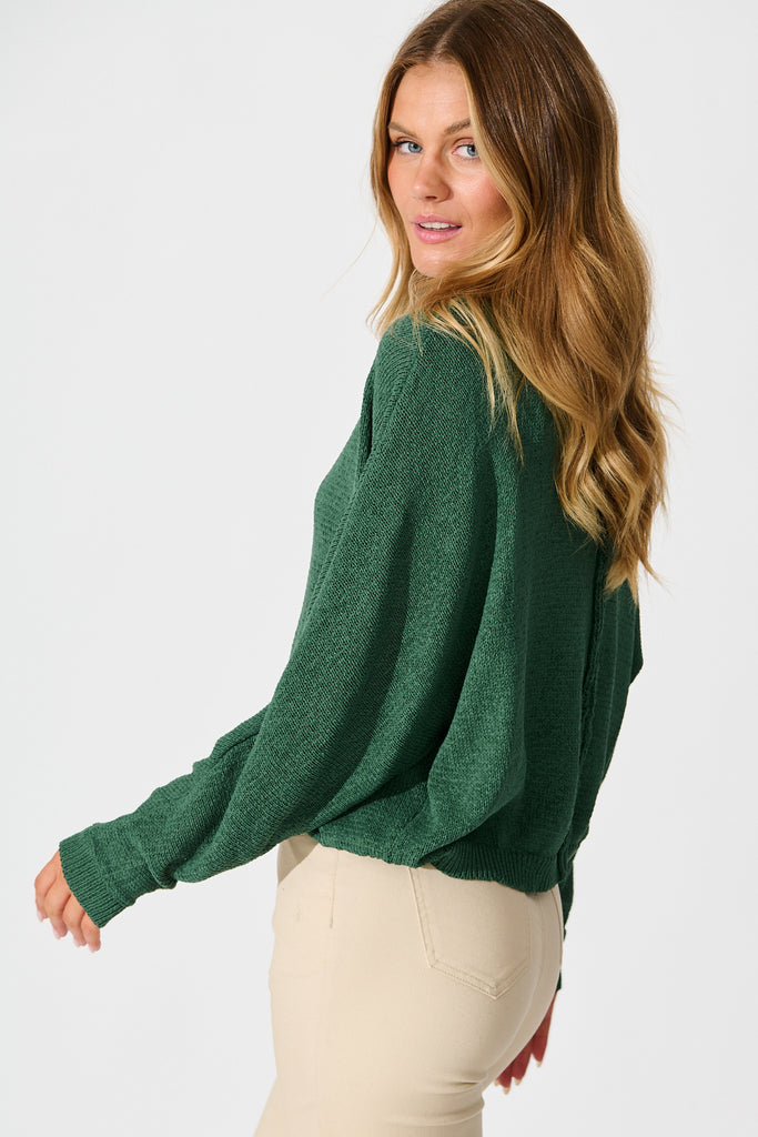 Vancouver Knit in Green Cotton Blend side