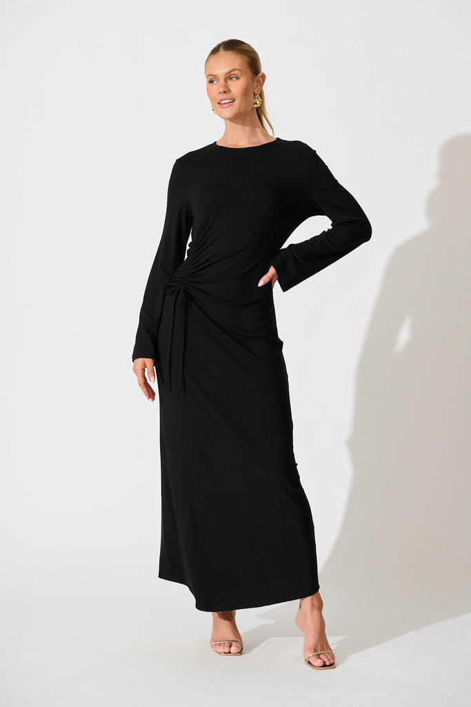 Samba Maxi Dress in Black Jersey