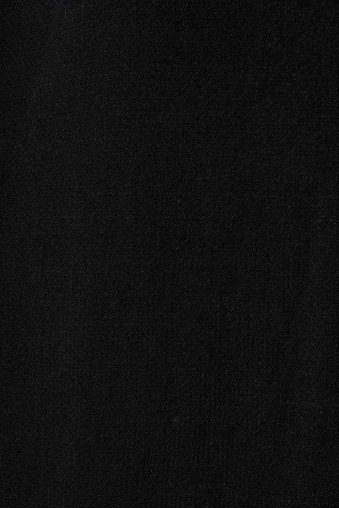 Malo Knit Tunic In Black Wool Blend - fabric