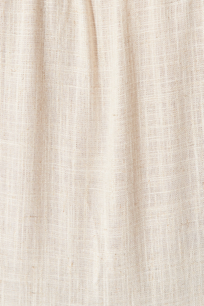 Marvela Midi Shirt Dress in Beige Linen Blend - Fabric