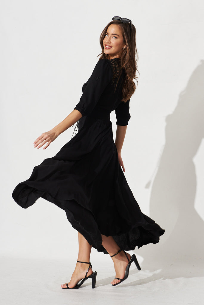 Selena Maxi Dress In Black - side