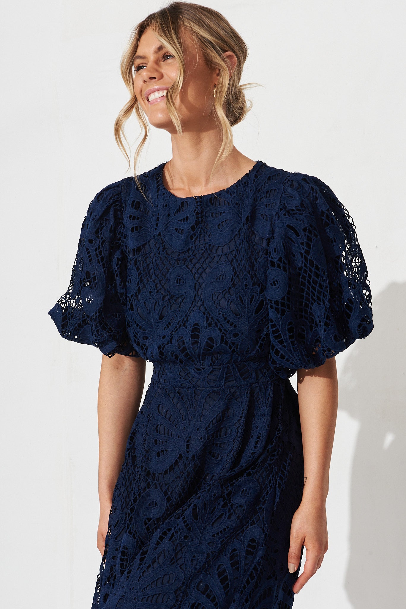Tillie Lace Maxi Dress In Navy – St Frock