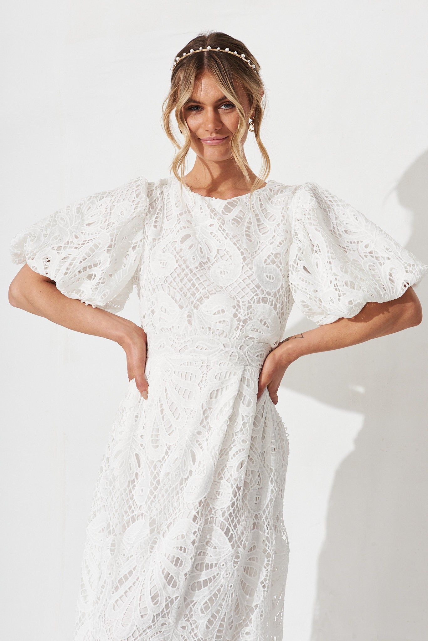 Tillie Lace Maxi Dress In White – St Frock