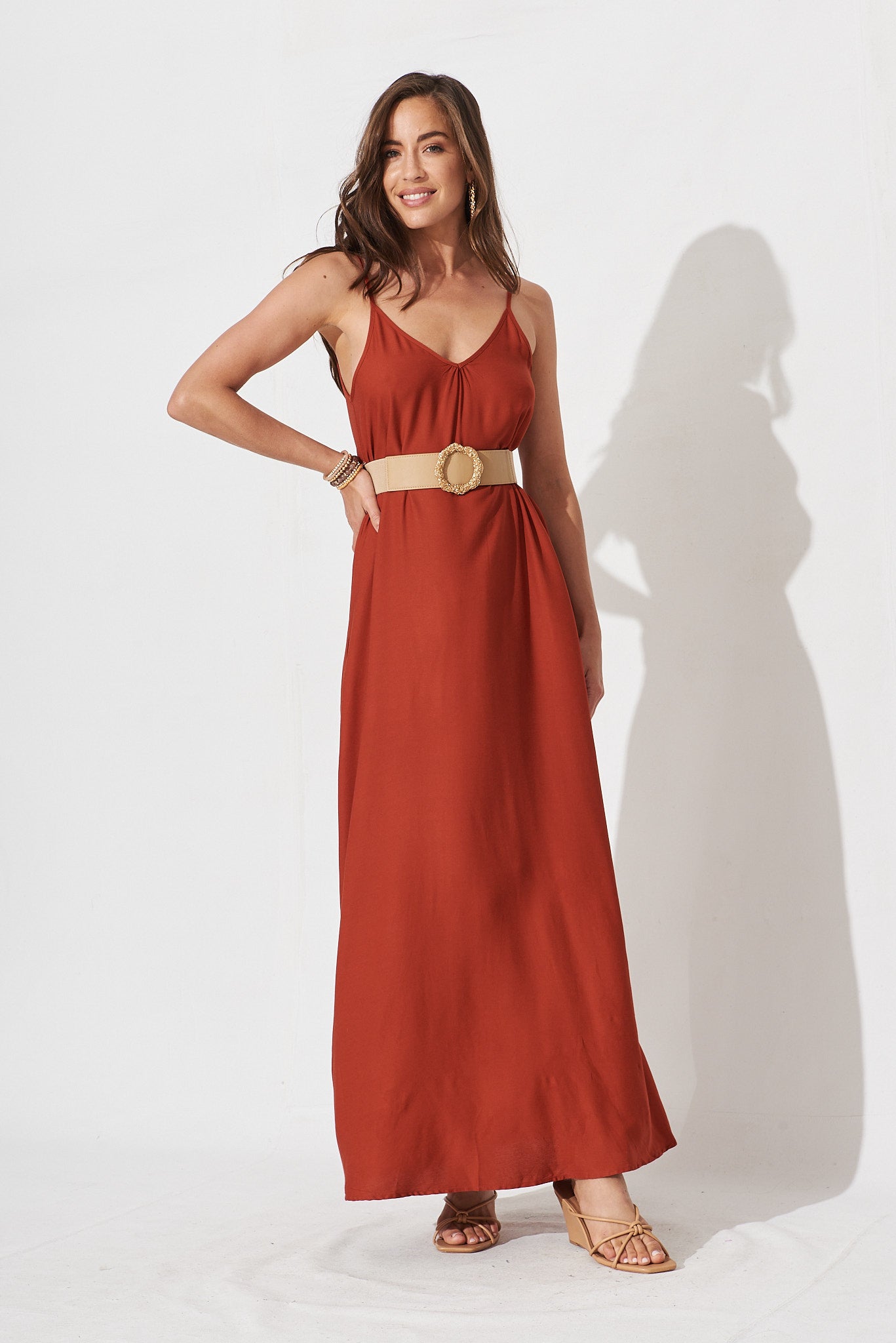 No Scrubs Maxi Dress In Rust St Frock