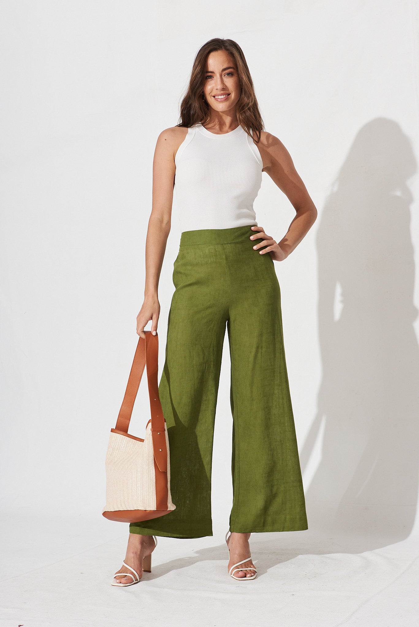 Army green deals linen pants